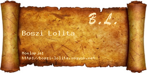 Boszi Lolita névjegykártya